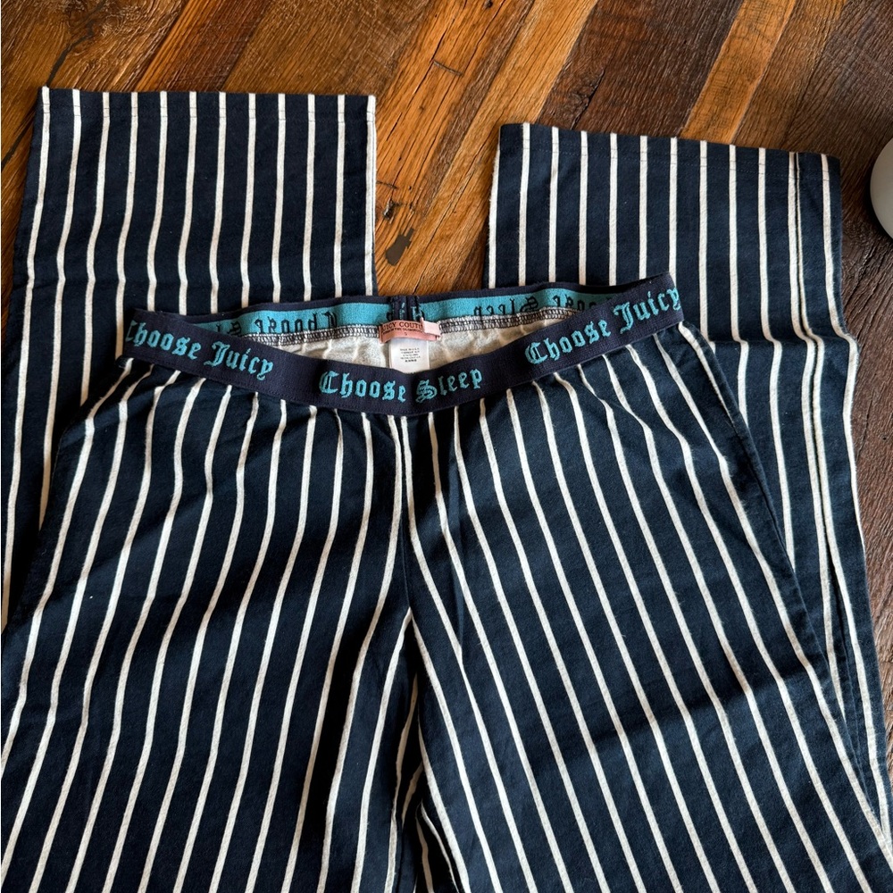Juicy Couture Blue Striped Pajama Pants